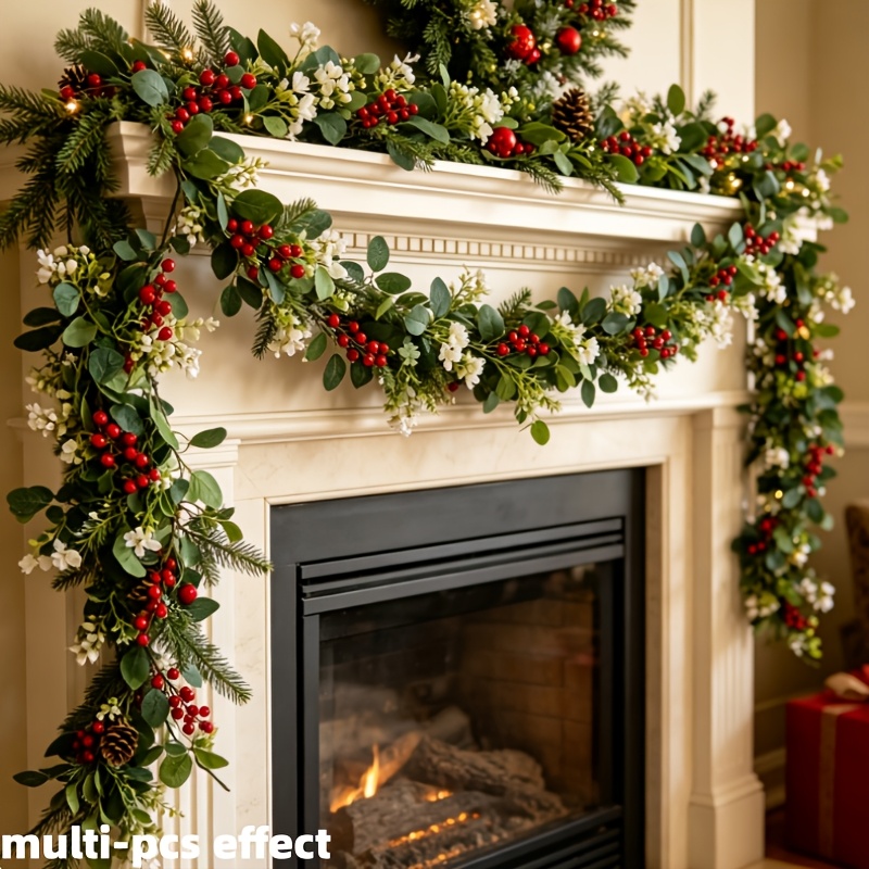 Ladder Toss Set - 7-Piece Set 70.87-inch Christmas Artificial Eucalyptus