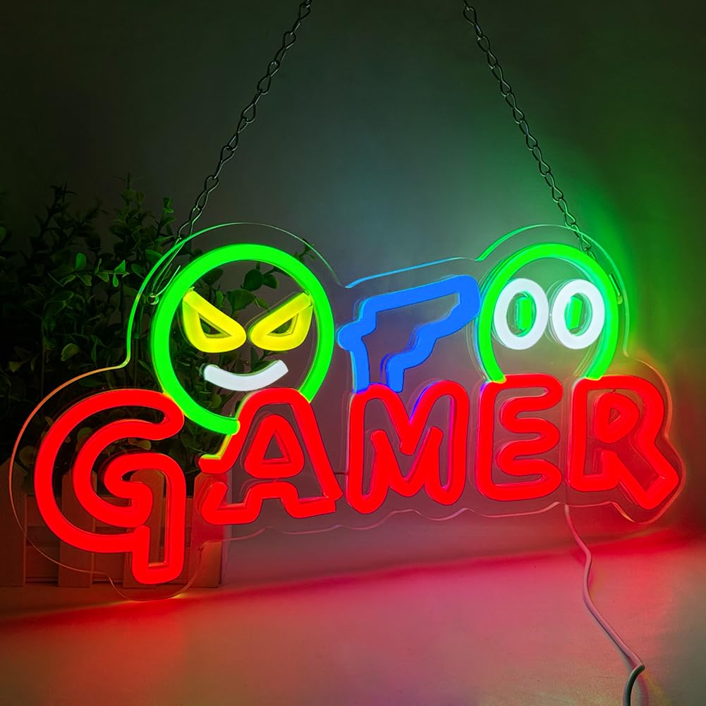 Gamer Neon Sign LED Wall Light - Party Games Graduation recension och pris