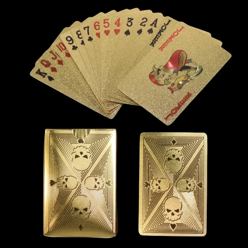 Gold Foil Skull Poker Cards Wa - Party Games Using Cards recension och pris