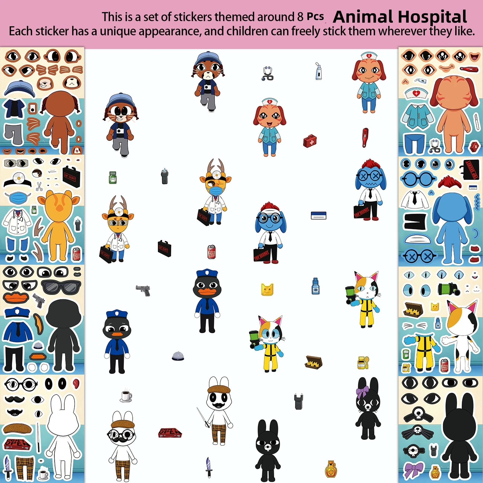 8Pcs/Set Animal Hospital Puzzl - Party Games Good recension och pris